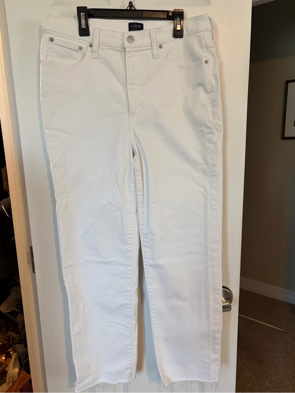 J. Crew White Cropped Ankle Jeans